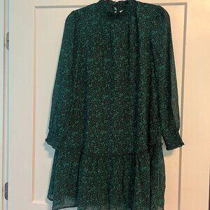 Green Floral J. Crew Factory Dress